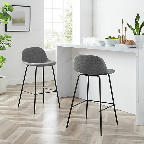Crosley Riley 2-Piece Counter Stool Set Gray - Image 2