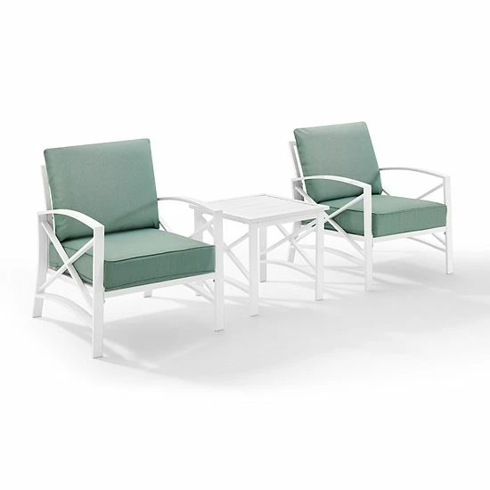 Crosley Kaplan Patio Arm Chair & End Table 3-piece Set Navy - Image 4