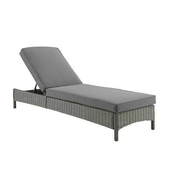 Crosley Bradenton Sunbrella Outdoor Wicker Chaise Lounge Chair Gray Brown - Image 6