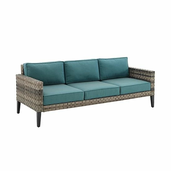 Crosley Prescott Wicker Patio Couch Taupe - Image 6