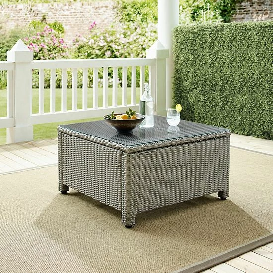 Crosley Bradenton Wicker Outdoor Sectional Coffee Table - Image 2