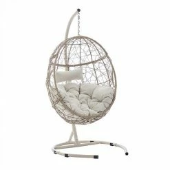 Crosley Cleo Indoor/Outdoor Hanging Wicker Egg Chair