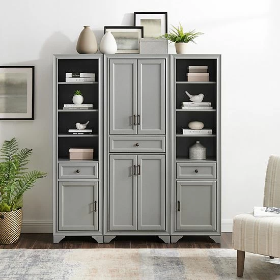 Crosley Tara Pantry 3-piece Set Distressed Gray - Image 3