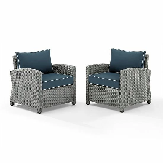 Crosley Bradenton Sunbrella Patio Arm Chair 2-piece Set Gray Gray - Image 7