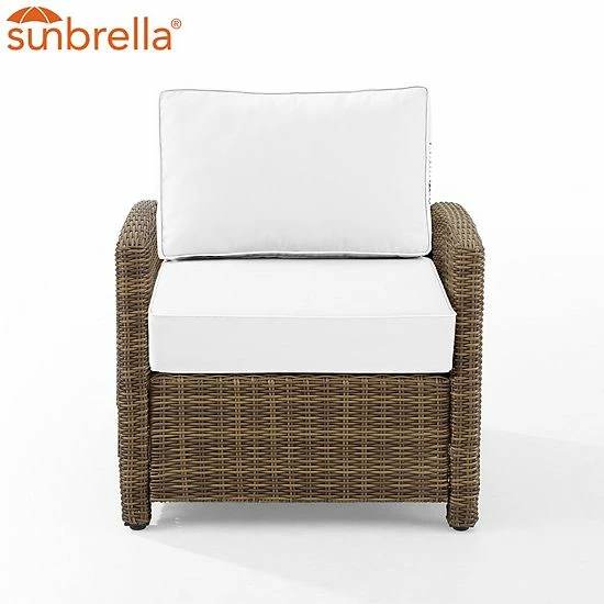 Crosley Bradenton Sunbrella Outdoor Patio Arm Chair Gray Brown - Image 2
