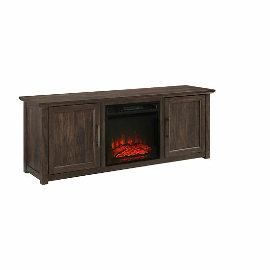 Crosley Electric Fireplace Camden TV Stand Dark Walnut - Image 7