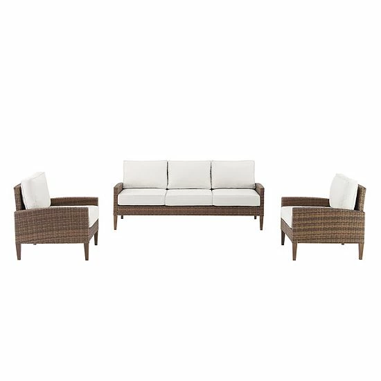 Crosley Capella Patio Wicker Couch & Arm Chair 3-piece Set - Image 2