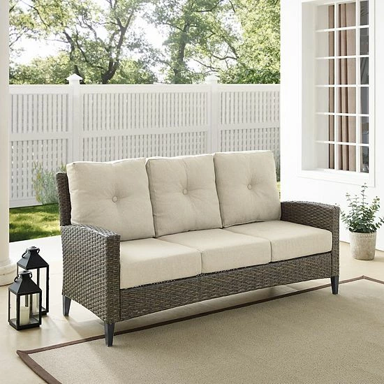 Crosley Rockport Patio Wicker High Back Couch - Image 2