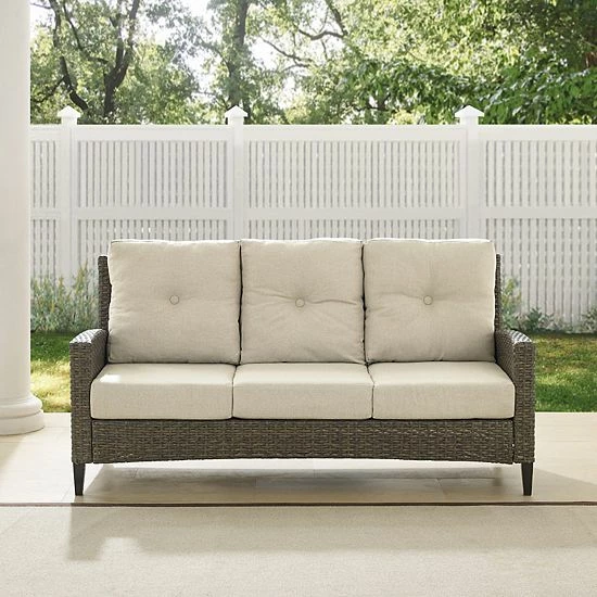 Crosley Rockport Patio Wicker High Back Couch - Image 3