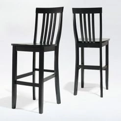 Crosley Furniture 2-piece School House Bar Stool Set Black