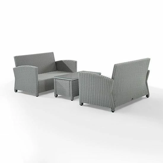 Crosley Bradenton Patio Wicker Conversation 3-piece SetCrosley Bradenton Patio Wicker Conversation 3-piece Set - Image 3