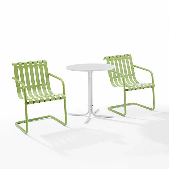 Crosley Gracie Oudoor Metal Bistro Table 3-piece Set Pastel Green Satin - Image 7