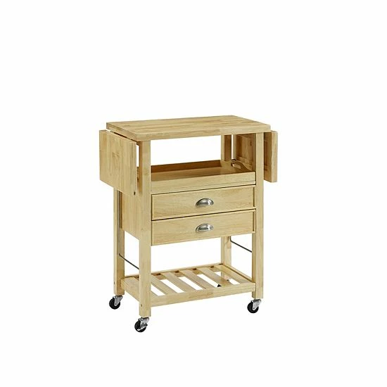 Crosley Bristol Double-Drop Leaf Kitchen Cart Natural - Image 6