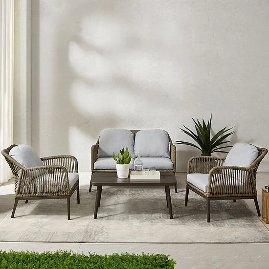 Crosley Haven Patio Wicker Conversation 4-piece Set - Image 3