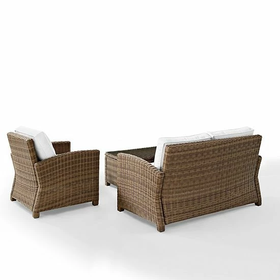 Crosley Bradenton Sunbrella Patio Loveseat, Arm Chair & Coffee Table 3-piece Set - Image 3