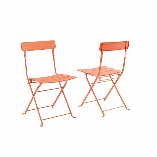 Crosley Karlee Indoor / Outdoor Metal Bistro 3-piece Set Coral - Image 3