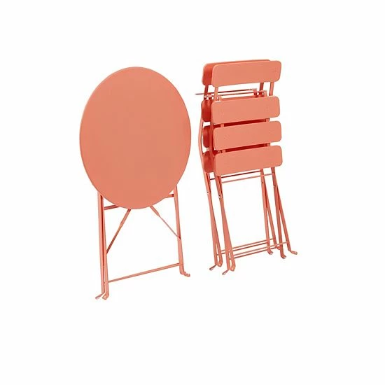 Crosley Karlee Indoor / Outdoor Metal Bistro 3-piece Set Coral - Image 5