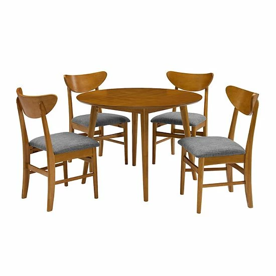 Crosley Landon 5-Piece Round Dining Set Mahogany