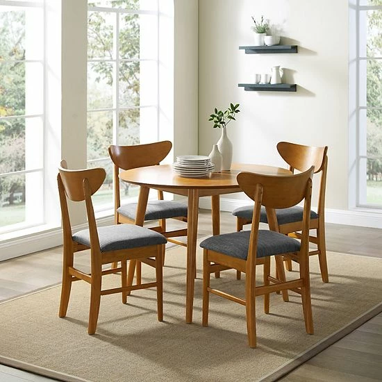 Crosley Landon 5-Piece Round Dining Set Mahogany - Image 2