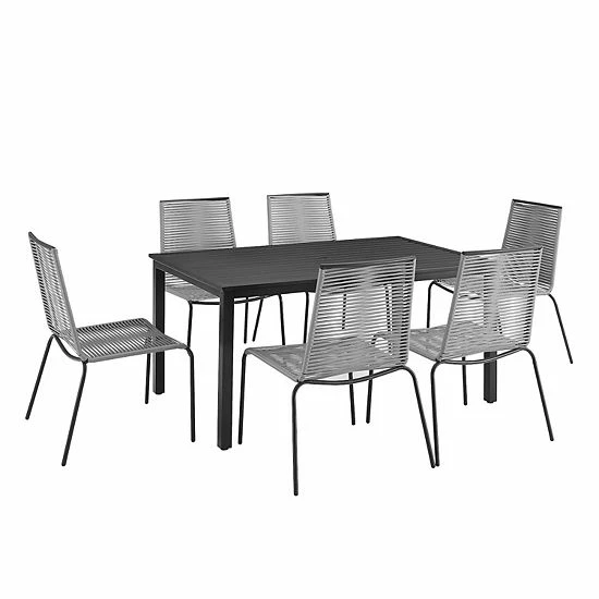 Crosley Fenton Patio Wicker Dining Table & Chair 7-piece Set