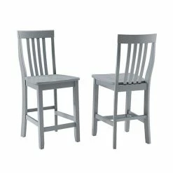 Crosley School House Counter Stool 2-piece Set Gray