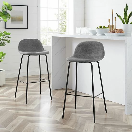 Crosley Riley 2-Piece Bar Stool Set Oatmeal - Image 3