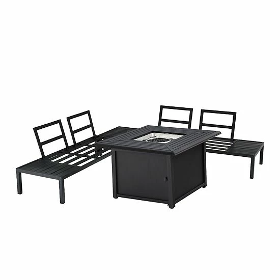 Crosley Piermont Patio Fire Table & Sectional Couch 2-piece Set - Image 3