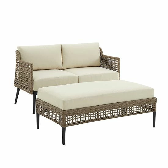 Crosley Southwick Outdoor Wicker Conversation 2-Piece Set