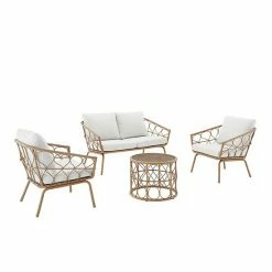 Crosley Juniper Wicker Conversation 4-piece Set