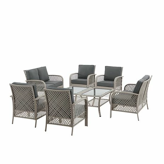 Crosley Tribeca Patio Coversation 8-piece Set Sand Brown - Image 4