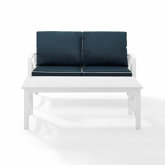 Crosley Kaplan Patio Loveseat & Coffee Table 2-piece Set Gray - Image 2