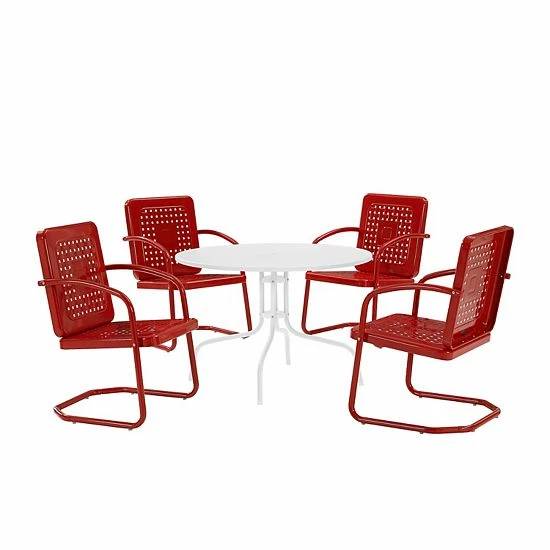 Crosley Bates 5-Piece Outdoor Metal Dining Set White Gloss - Image 5