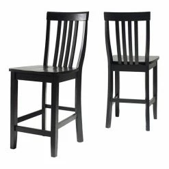 Crosley Furniture 2-piece School House Counter Stool Set Mahogany