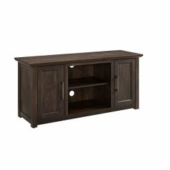 Crosley Camden Low Profile TV Stand Dark Walnut
