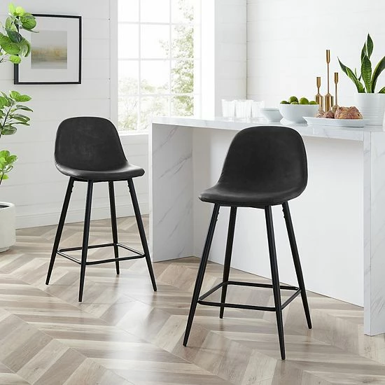 Crosley Weston 2-Piece Counter Stool Set Distressed Gray - Image 4