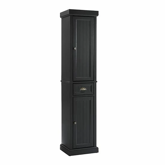 Crosley Seaside Tall Linen Cabinet Distressed Gray - Image 5