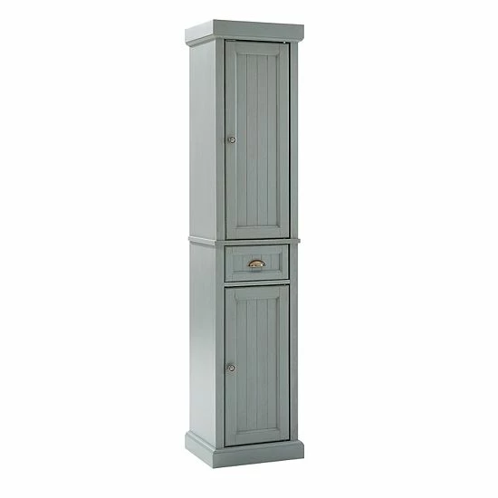 Crosley Seaside Tall Linen Cabinet Distressed Gray - Image 6