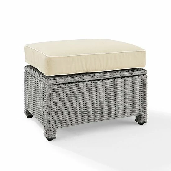 Crosley Bradenton Sunbrella Patio Ottoman Navy Gray