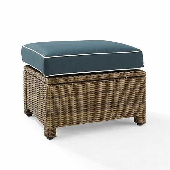 Crosley Bradenton Sunbrella Patio Ottoman Navy Gray - Image 6