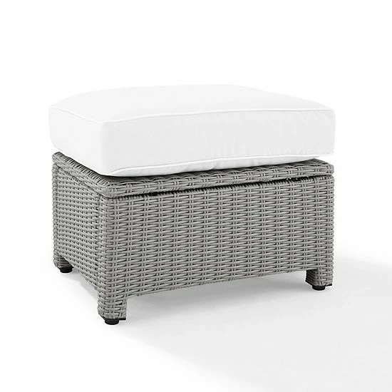 Crosley Bradenton Sunbrella Patio Ottoman Navy Gray - Image 7
