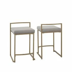 Crosley Harlowe 2-Piece Counter Stool Set Creme