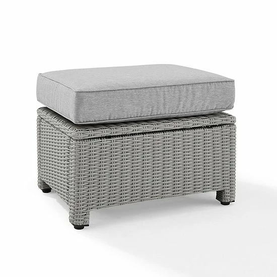 Crosley Bradenton Sunbrella Patio Ottoman Navy Gray - Image 13