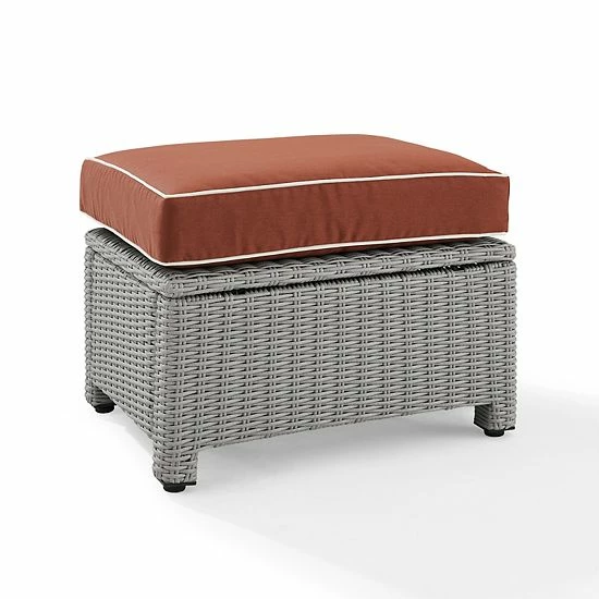 Crosley Bradenton Sunbrella Patio Ottoman Navy Gray - Image 14