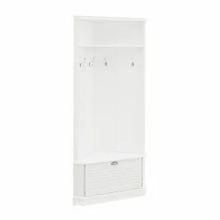 Crosley Ellison Corner Hall Tree Storage Bench Gray
