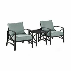 Crosley Furniture Kaplan 3-Piece Outdoor Seating Set With Mist Cushion Brown
