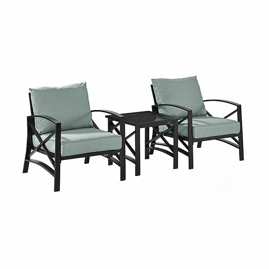 Crosley Furniture Kaplan 3-Piece Outdoor Seating Set With Mist Cushion Brown
