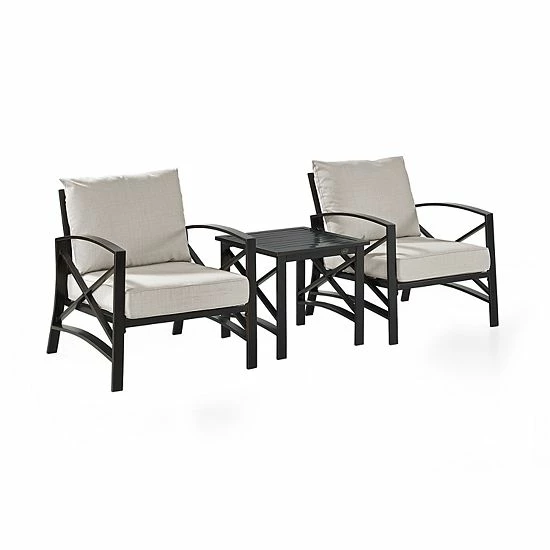 Crosley Furniture Kaplan 3-Piece Outdoor Seating Set With Mist Cushion Brown - Image 3