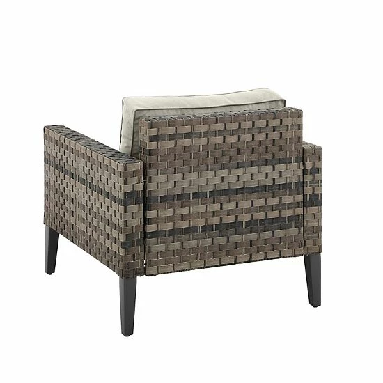 Crosley Prescott Outdoor Wicker Arm Chair Taupe - Image 3