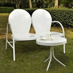 Crosley Griffith 2-Piece Metal Outdoor Seating Set White