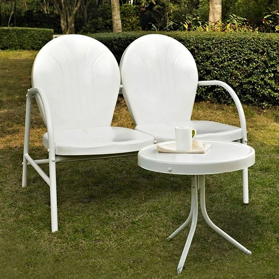 Crosley Griffith 2-Piece Metal Outdoor Seating Set White